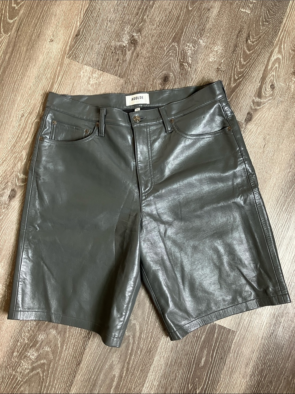 AGOLDE Faux Leather Shorts